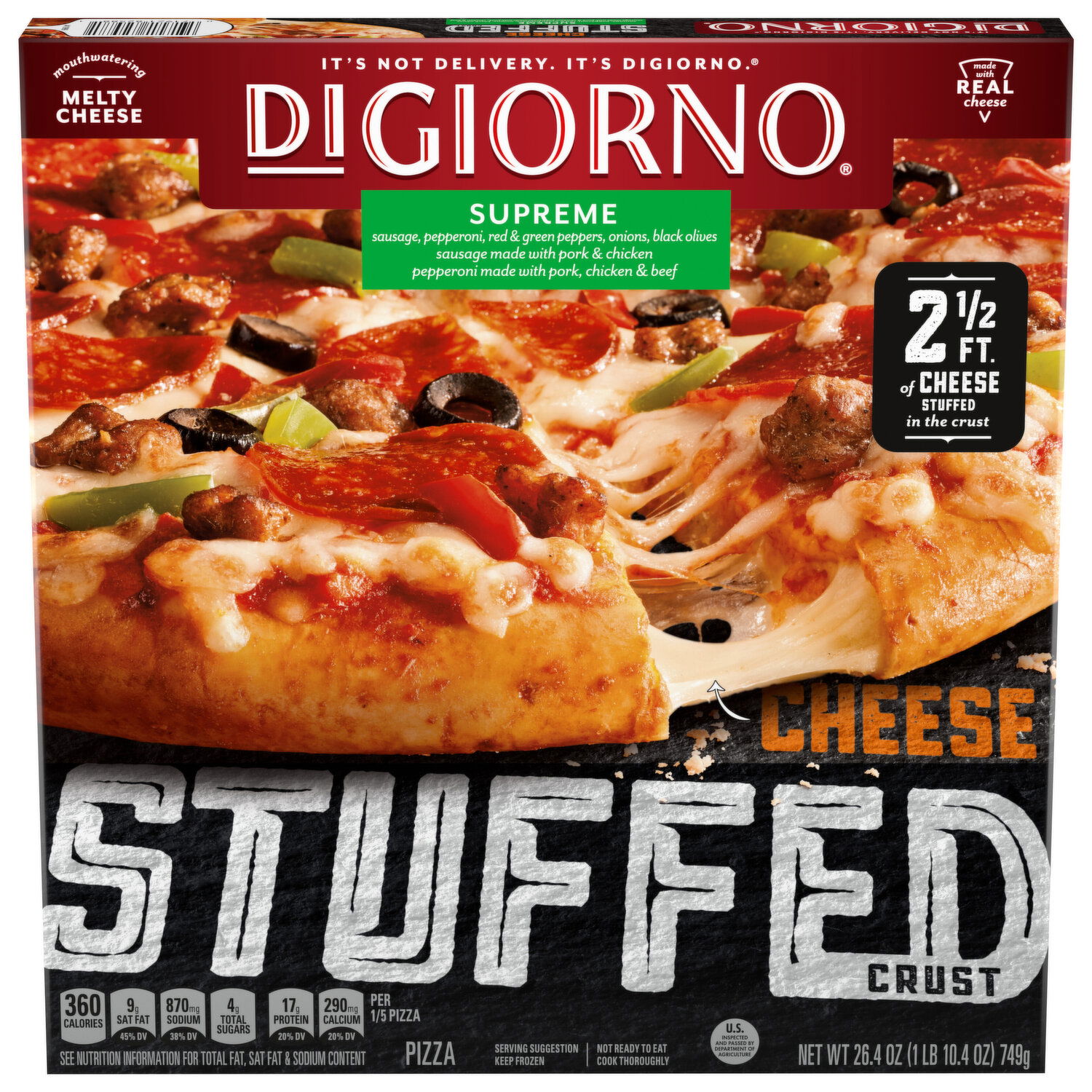DiGiorno Pizza, Stuffed Crust, Cheese, Supreme - FRESH by
