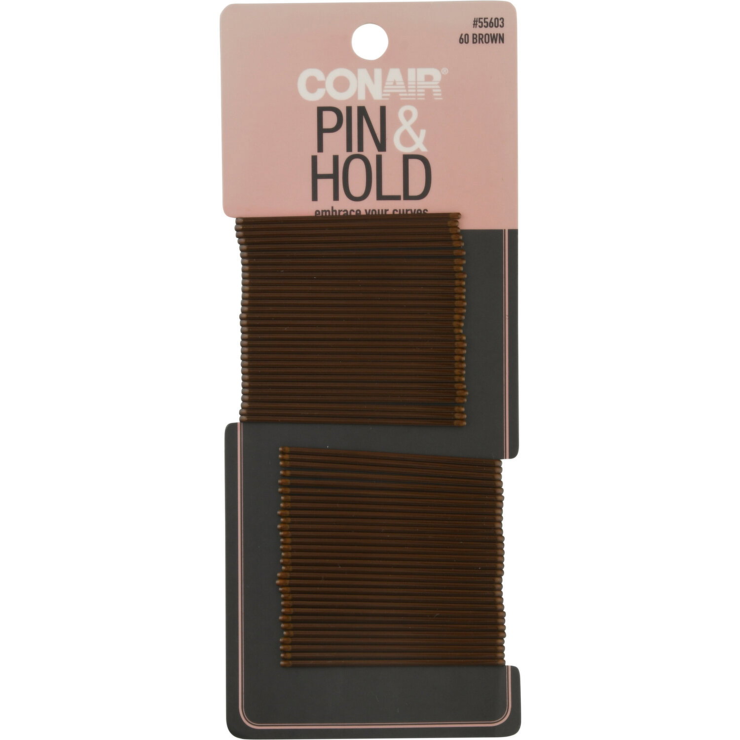Conair Bobby Pins, Pin & Hold, Brown - 60 Each