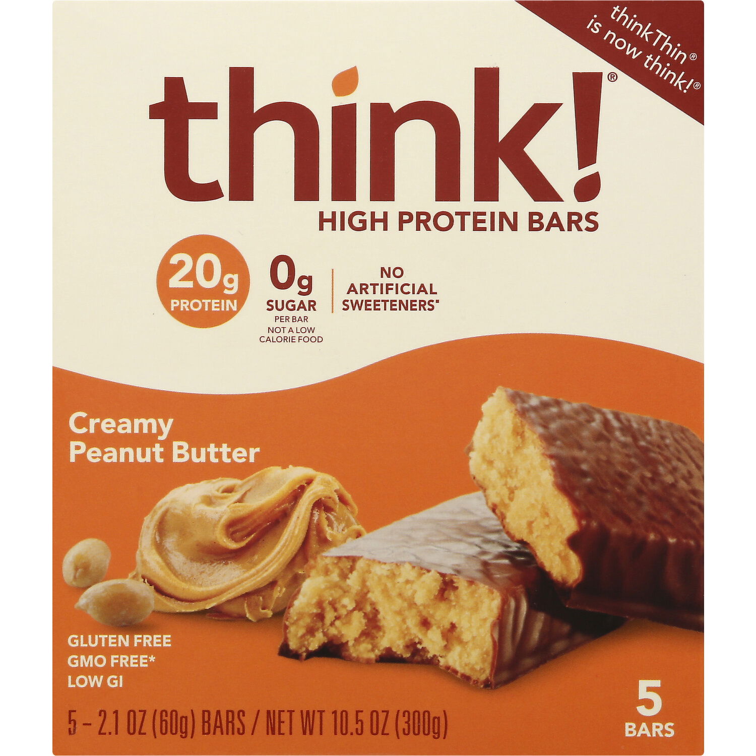 Think High Protein Bars, Creamy Peanut Butter   Super 20 Foods