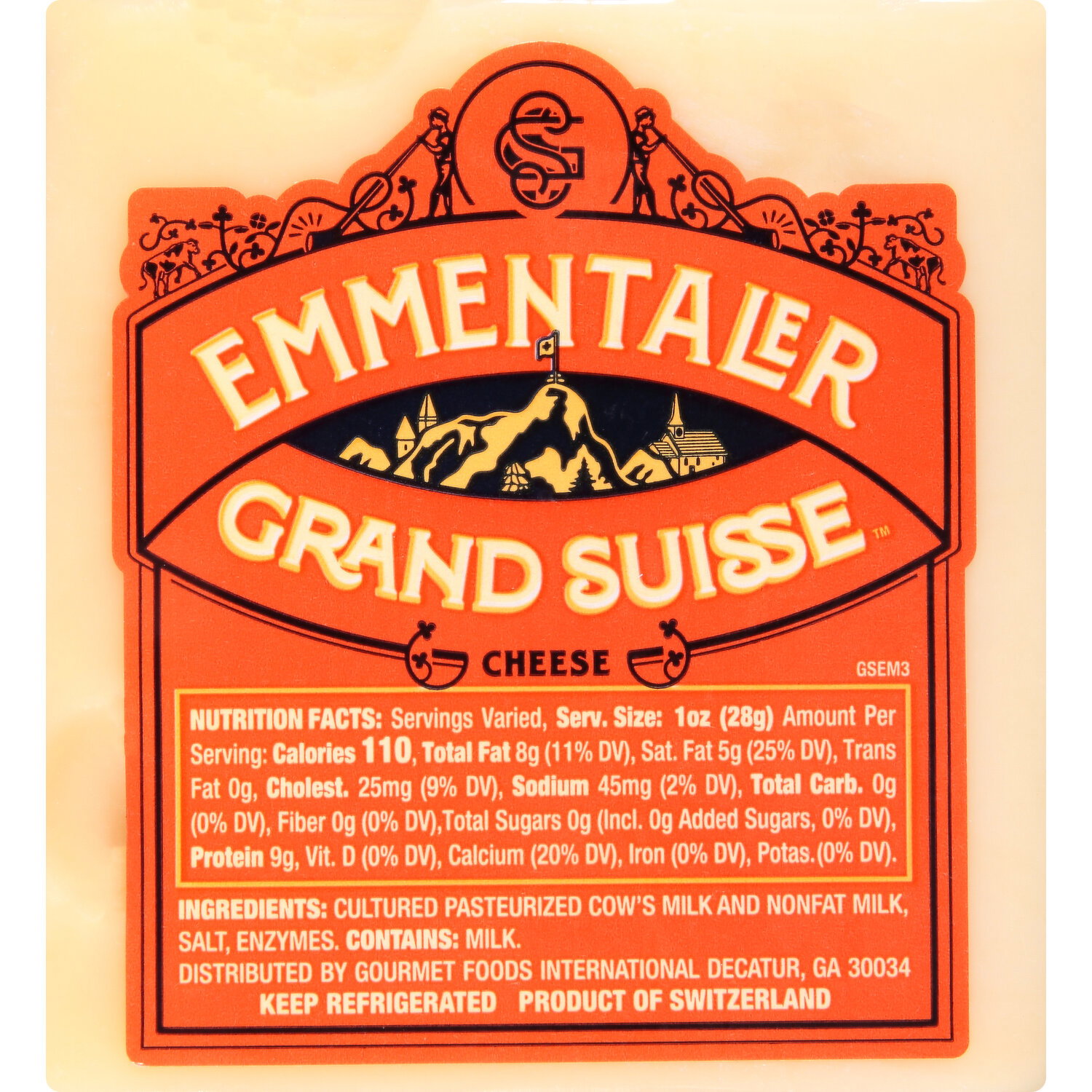 Grand Suisse Cheese, Emmentaler - 8 Ounce Image 1 of 3