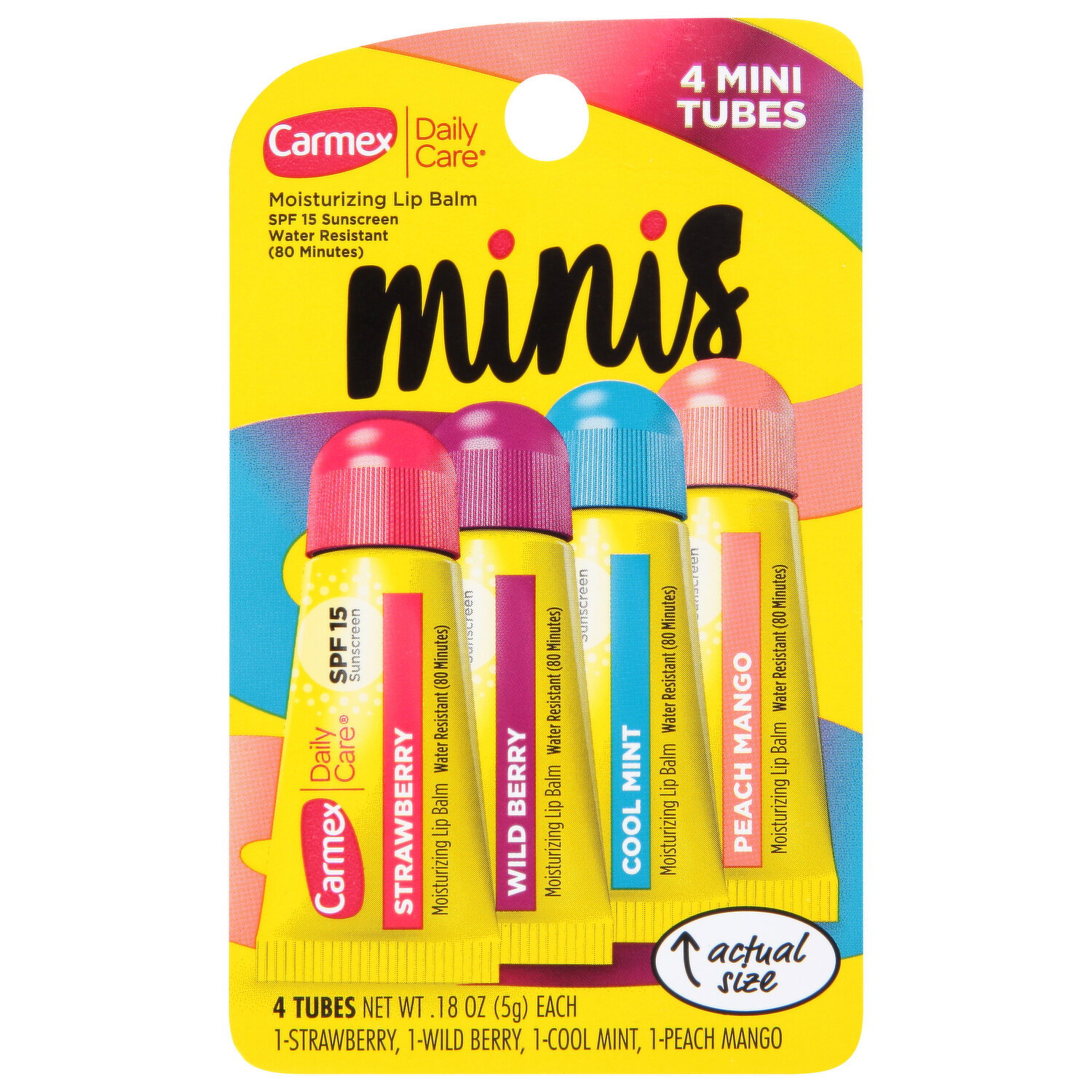 Carmex Lip Balm, Moisturizing, SPF 15, Minis - 4 Each Image 1 of 2