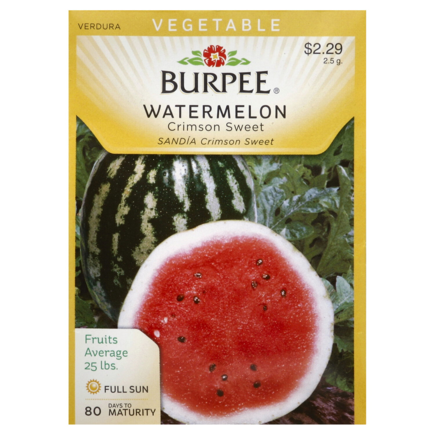 Burpee Seeds, Watermelon, Crimson Sweet - 2.5 Gram