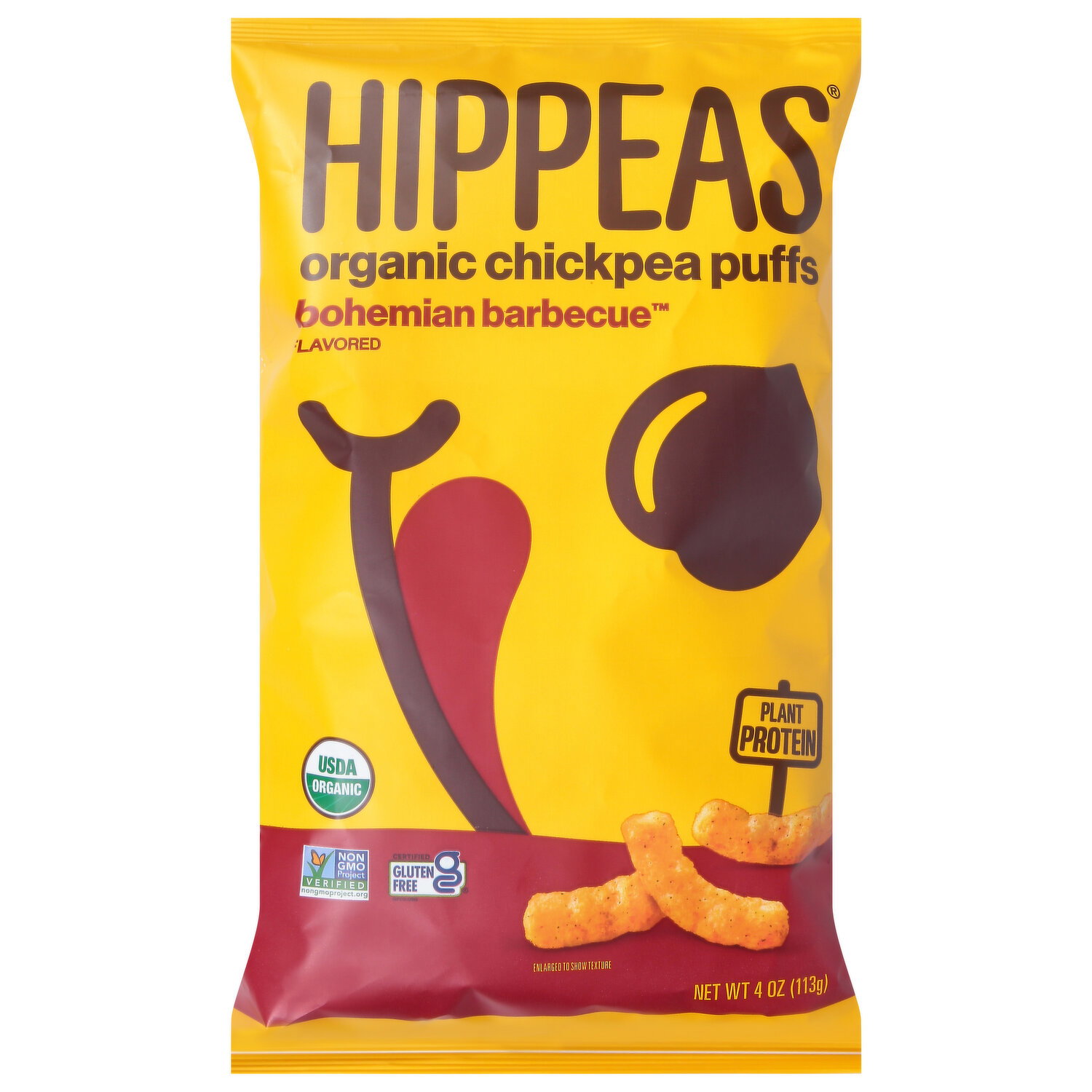 Hippeas Chickpea Puffs, Organic, Bohemian Barbecue Flavored Image 1 of 3
