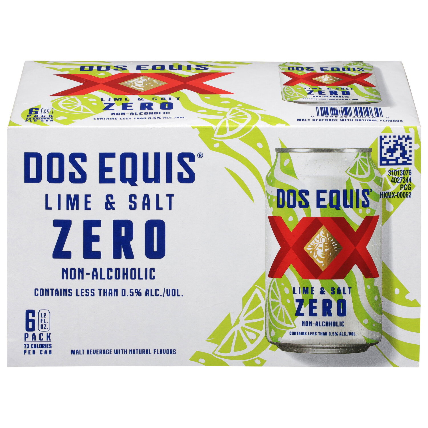 Dos Equis Beer, Lime & Salt, Zero, Non-Alcoholic, 6 Pack - 6 Each