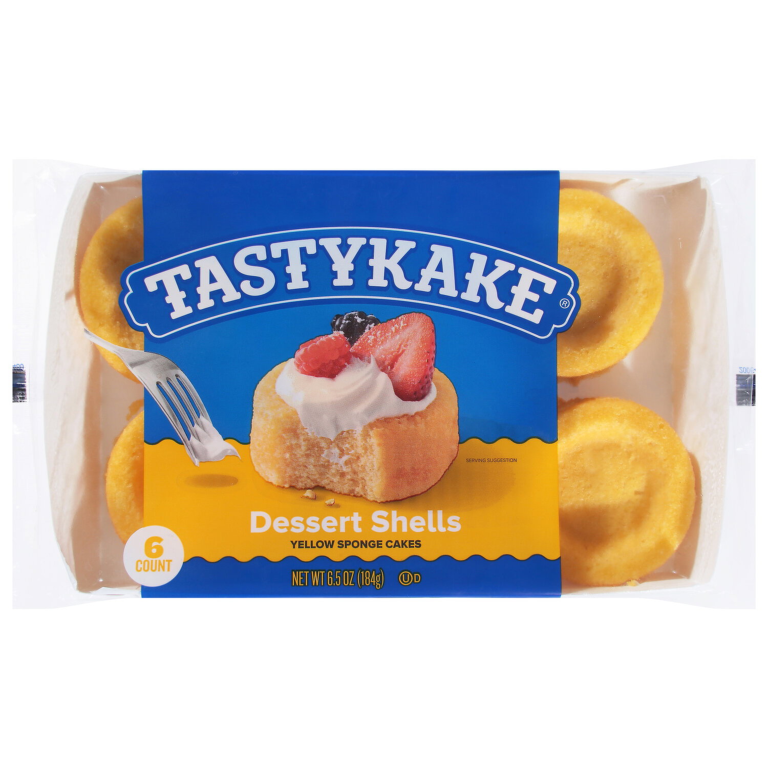 Tastykake Spong Cakes, Yellow, Dessert Shells - 6.5 Ounce - Super