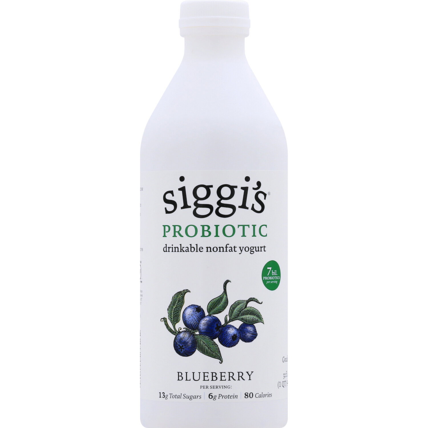 Siggi's Drinkable Yogurt, Nonfat, Blueberry, Probiotic - FRESH by