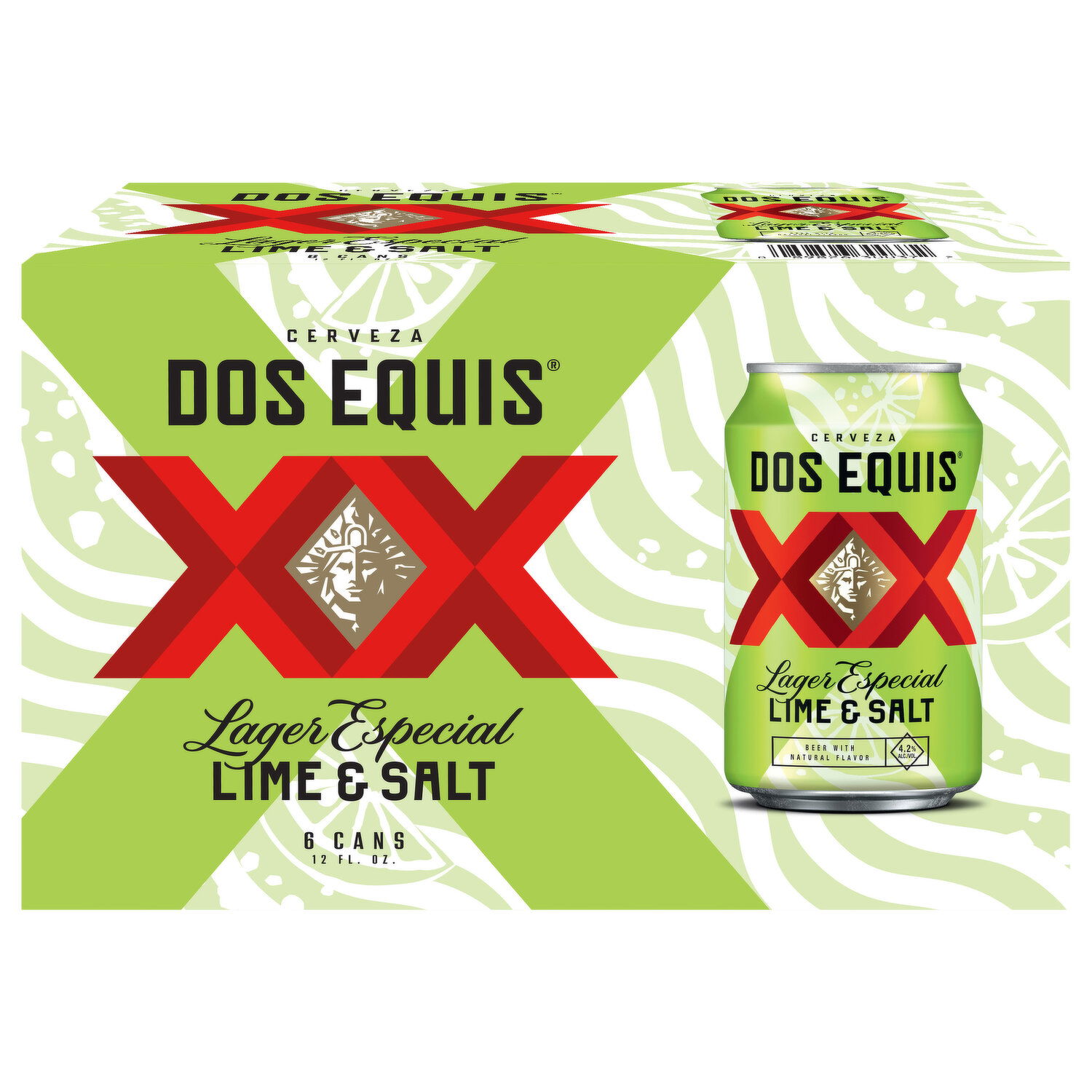 Dos Equis Beer, Lager Especial, Lime & Salt - 6 Each