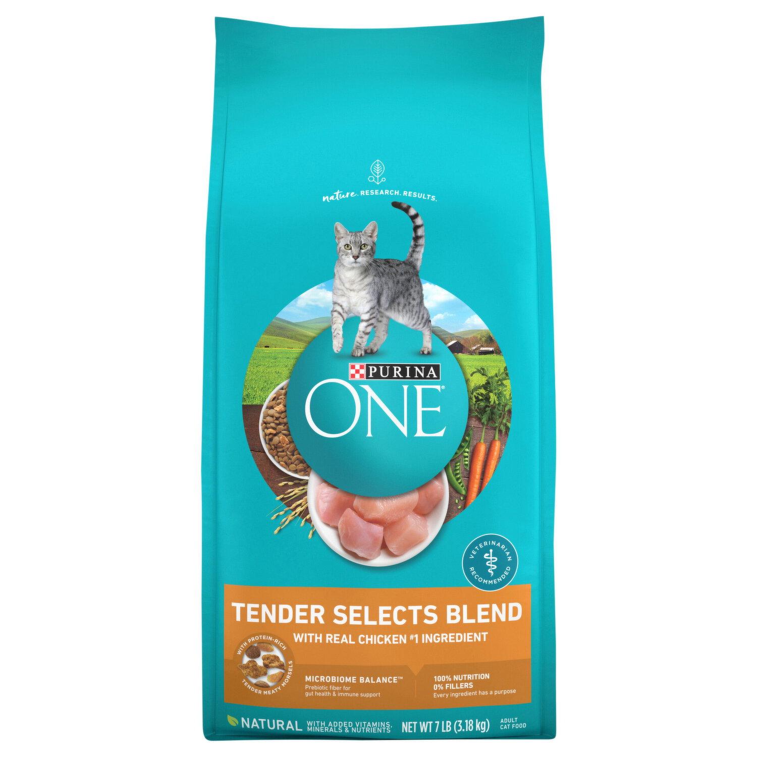Purina ONE Natural Dry Cat Food, Tender Selects Blend With Real Chicken - 7 Pound Image 1 of 2