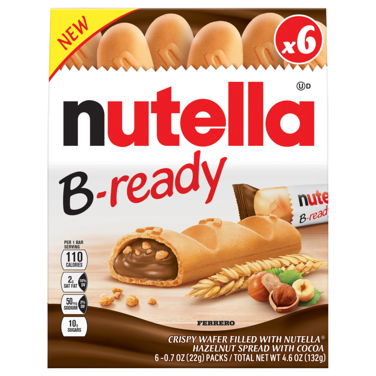 Nutella Crispy Wafer, B-Ready - 6 Each Image 1 of 3