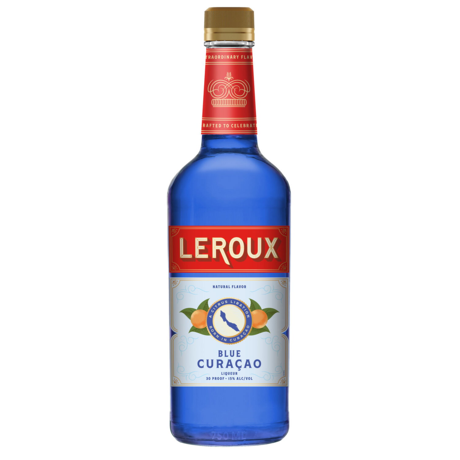 Leroux Blue Orange Curacao Liqueur, 750 ml - 750 Milliliter